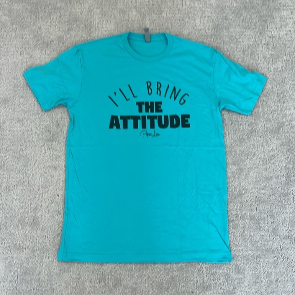 NWOT M I’ll bring the attitude blue crew neck short sleeve extremely soft